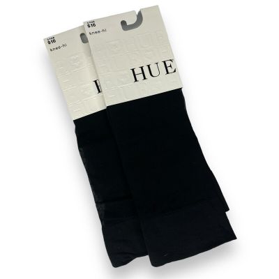 Women’s Hue Pindot Black Knee Hi One Size Fits Most 2 Pair U14944